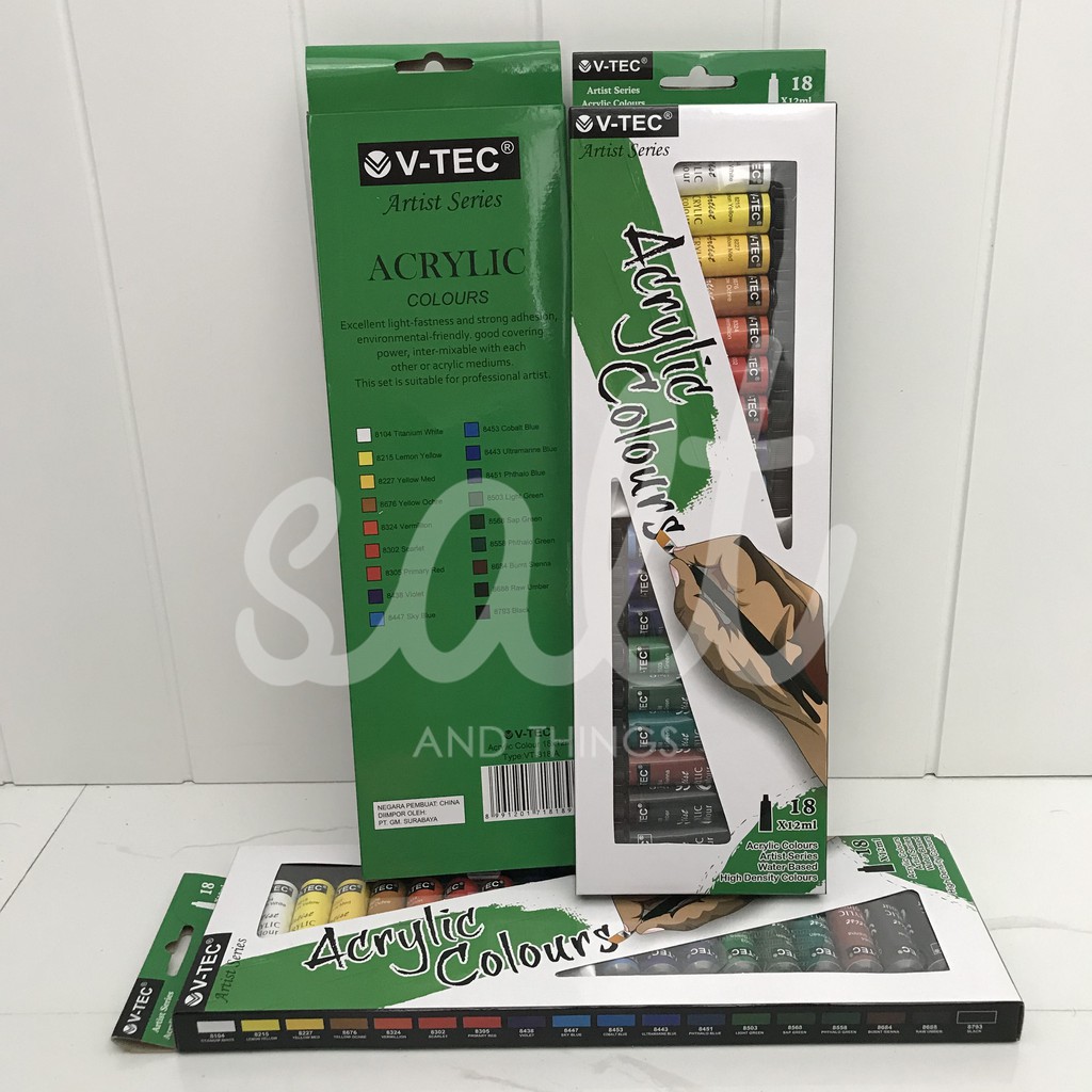

V-Tec Acrylic Color Set 18 - 818A / Cat Akrilik V-Tec 818-A
