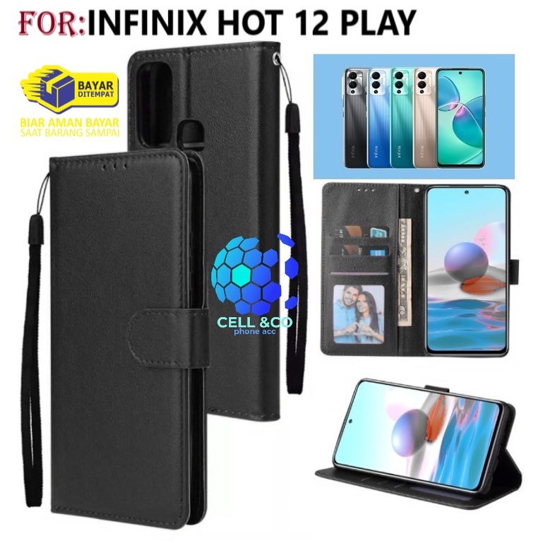 NEW INFINIX HOT 12 PLAY CASE FLIP LEATHER WALLET PREMIUM FLIP CASE BUKA TUTUP KESING HP CASING FLIP CASE WALLET INFINIX HOT 12 PLAY TERBARU