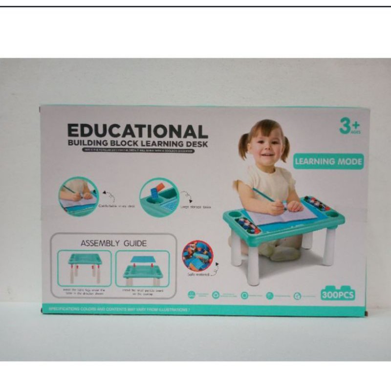 Mainan edukasi Meja Bricks / Building Block Learning Desk