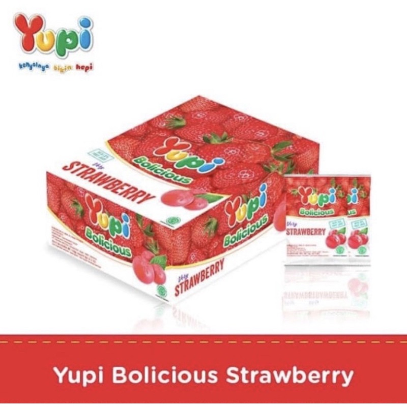 

1DUS YUPI BOLICIOUS BLACKBERRY LYCHEE STRAWBERRY ORIGINAL PACK | 1dus isi 24pcs dan 12pcs