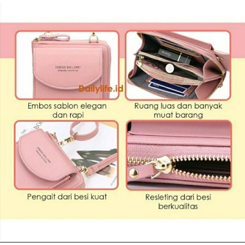 Tas Selempang Megan//Dompet Pocket Hp Wanita Bahan Minisso-1