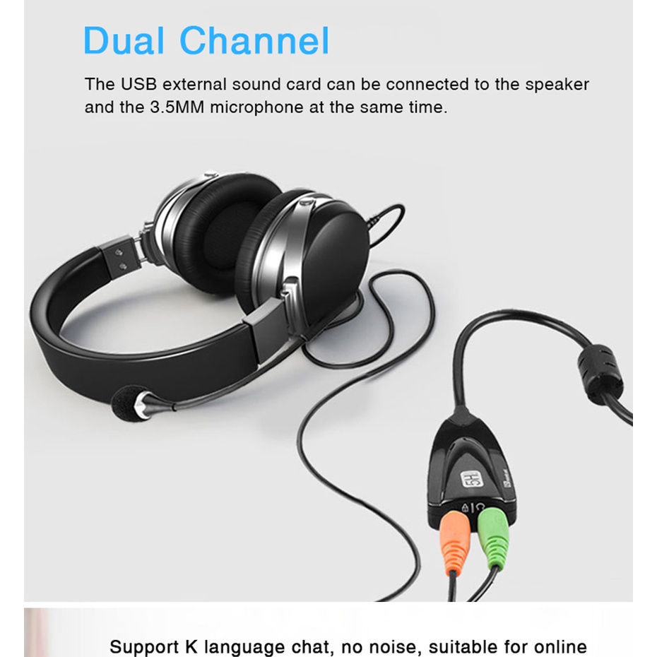 Sound Card USB Virtual 7.1 Channel dengan Chipset China - 5Hv2
