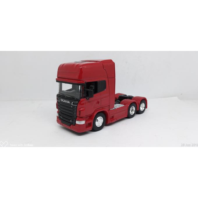 HOT SALE Diecast Miniatur Mobil Truk SCANIA V8 R730 - Diecast Truck Welly - Merah Terjarmin