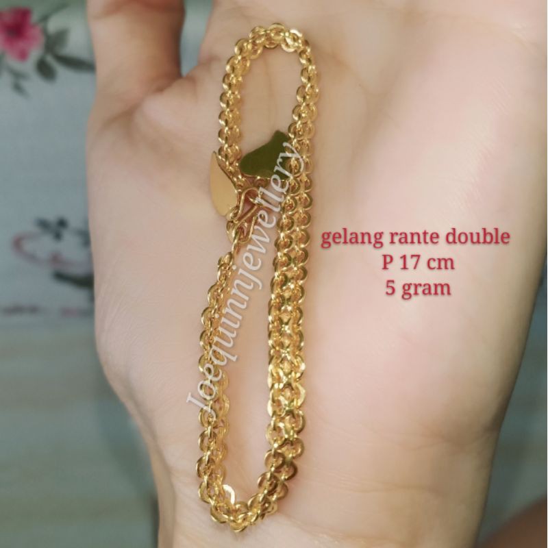 Gelang rante double 5 gram P 17 cm emas muda