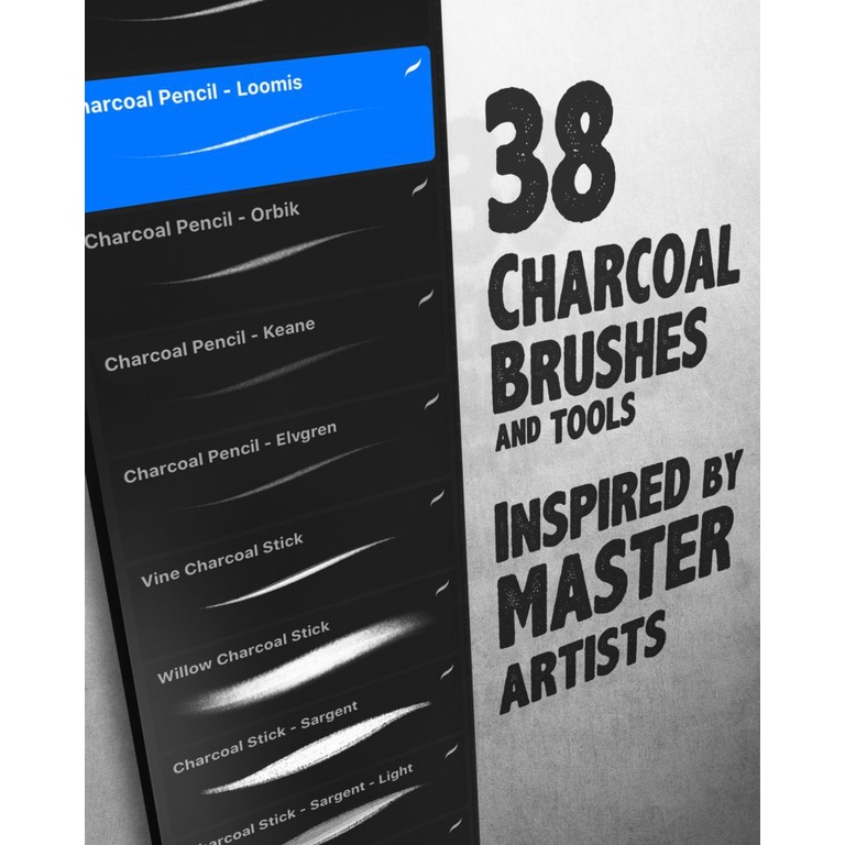 Procreate Brush - The Charcoal Master Pack for Procreate