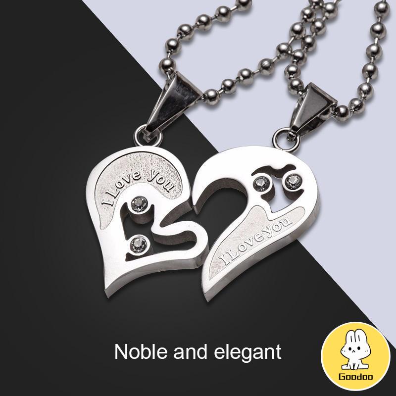 Love Magnet Kalung Couple Pelukan Choker Liontin Necklace Pasangan Cinta -Doo