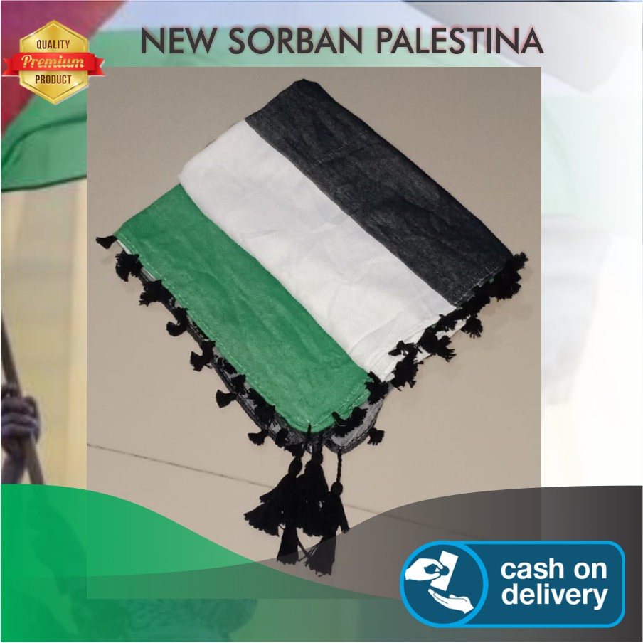 Khasanah Sorban Rumbai  Pria Motif Bendera PALESTINA