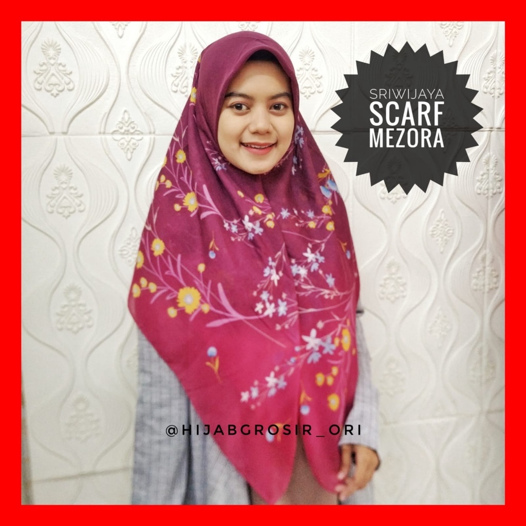SEGIEMPAT MOTIF SRIWIJAYA SCARF MEZORA
