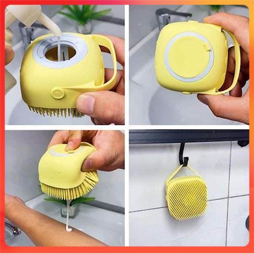 SIMANIAL Sikat Sabun Mandi Silikon Dispenser Portable Sikat Badan Gosokan Gosok Daki Badan Shower Br