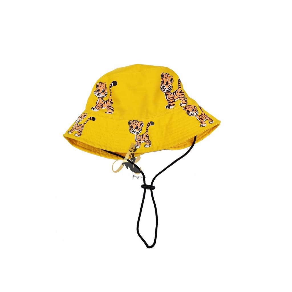 TOPI ANAK LAKI LAKI PEREMPUAN BUCKET HAT ANAK COWOK CEWEK 3 4 5 6 7 8 9 10 TAHUN KOREA 1 2 BASEBALL FASHION ANAK COWO CEWE OOTD USIA BALITA KIDS KUPLUK AKSESORIS KEPALA UMUR ANAK KADO ANAK LUCU-Harimau Kuning