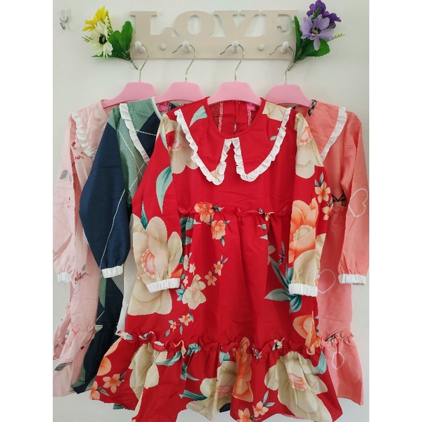 Midi Dress Anak Felisya Baju Gamis Muslim Anak 3-8 Tahun