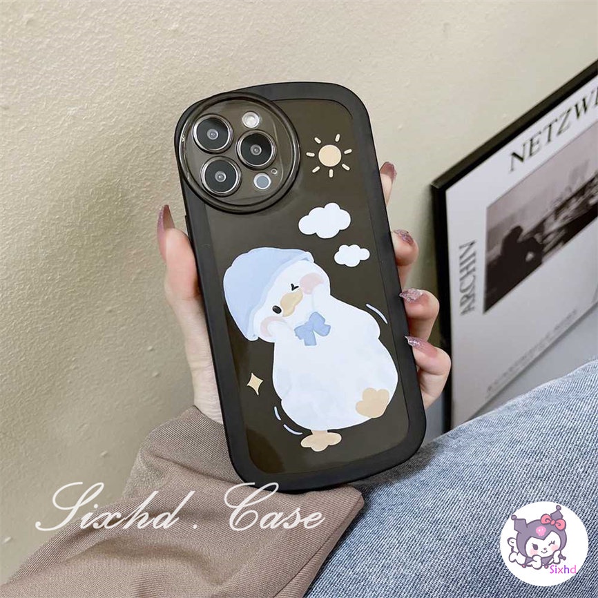 Redmi Note 12 12R 11 11s 10s 9s 8 12Pro 12C 12 10C 10 9C 9T A1 11A 10A 9A 9 A2 Xiaomi 11 Lite 12 Lite 12T 11TPro Mi Poco M3 X5 X3Pro NFC Cartoon Cute Duck Round Lens Phone Case Soft Shockproof Cover
