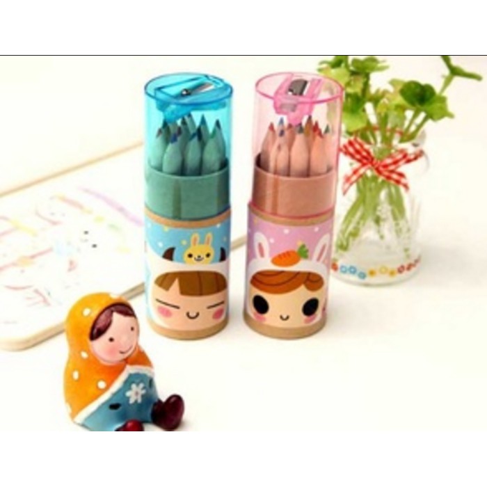 

Pensil warna 12 warna dengan serutan gambar sekolah belajar - APT002