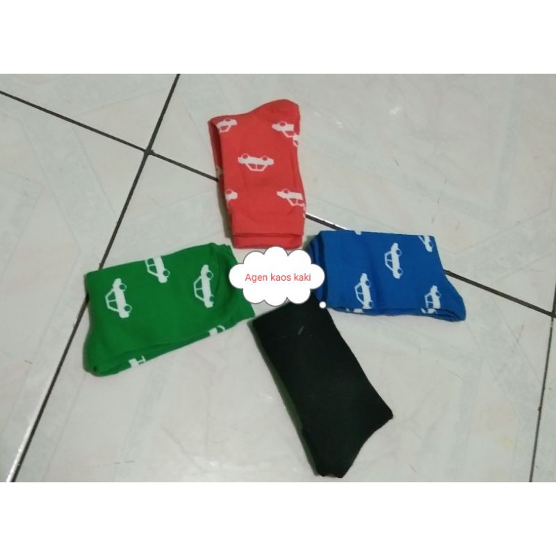 kaos kaki ANAK TK-SD MOTIP mobil ( 4 pasang )bahan tebal adem &amp; tidak panas