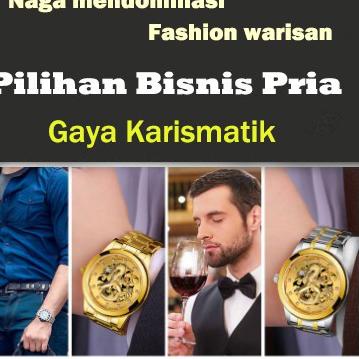 [KODE ZLLLM] COD✔ jam tangan pria original Quartz Men Watch Naga Gold Mewah jam tangan pria anti air