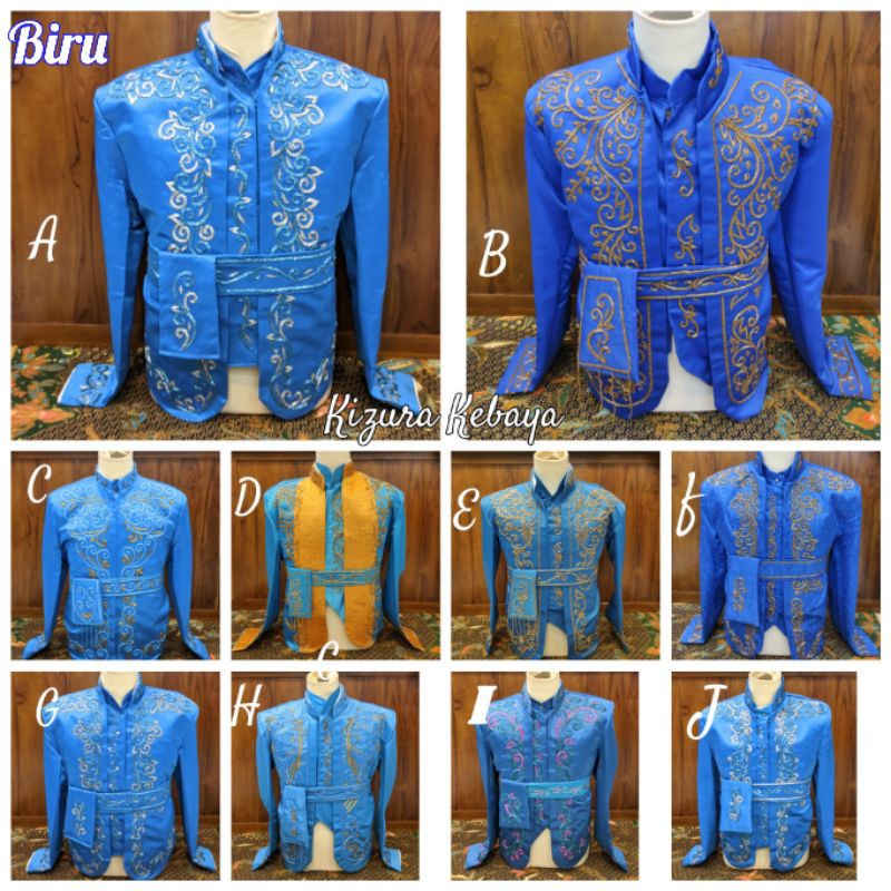 Beskap Jawa / Basofi Pengantin Putih Gold Magenta
