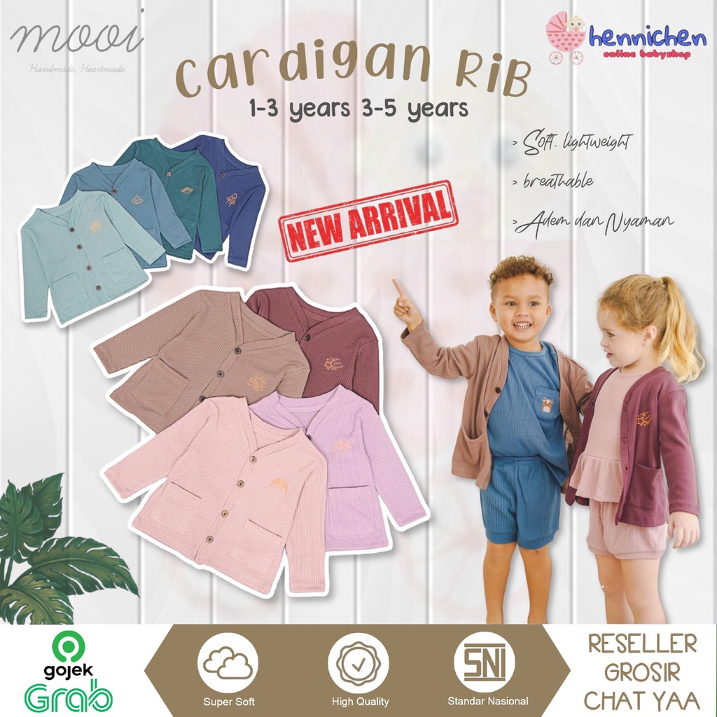 PROMO 7.7 PROMO BAJU LEBARAN MURAH CUCI GUDANG PROMO Mooi RIB Cardigan RIB Knit dengan Bordir Sweater anak Jaket anak 1-5 Tahun