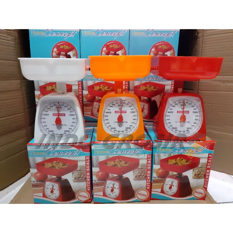 Kenmaster Timbangan kue 5kg Timbangan Jarum Kitchen Scale Timbangan Duduk 5 kg Murah Merah Putih Orange