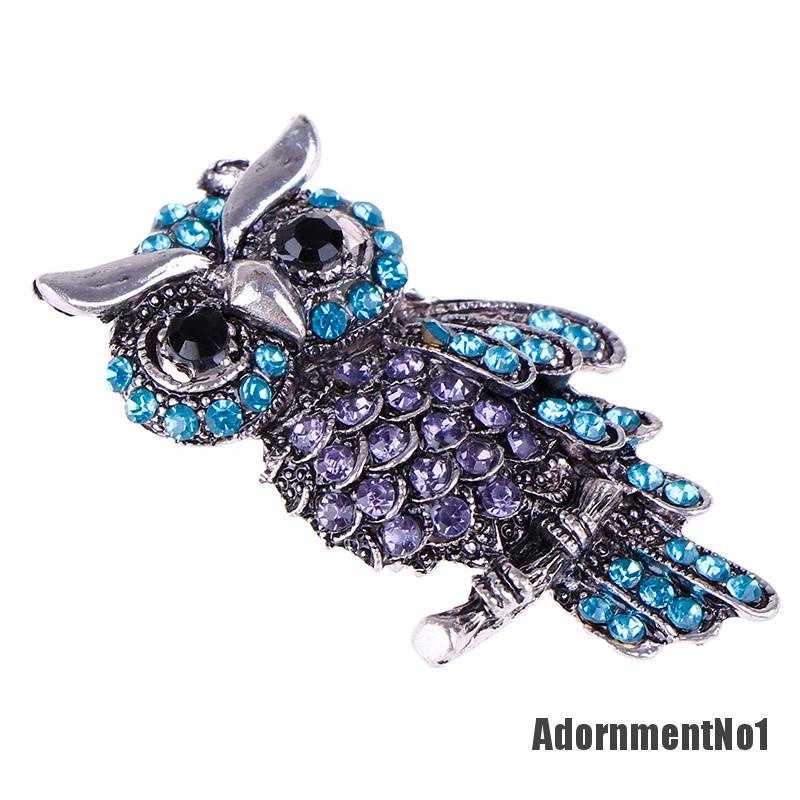 (Adornmentno1) Pin Bros Burung Hantu Hiasan Berlian Imitasi Bahan Zinc Alloy Untuk Wanita