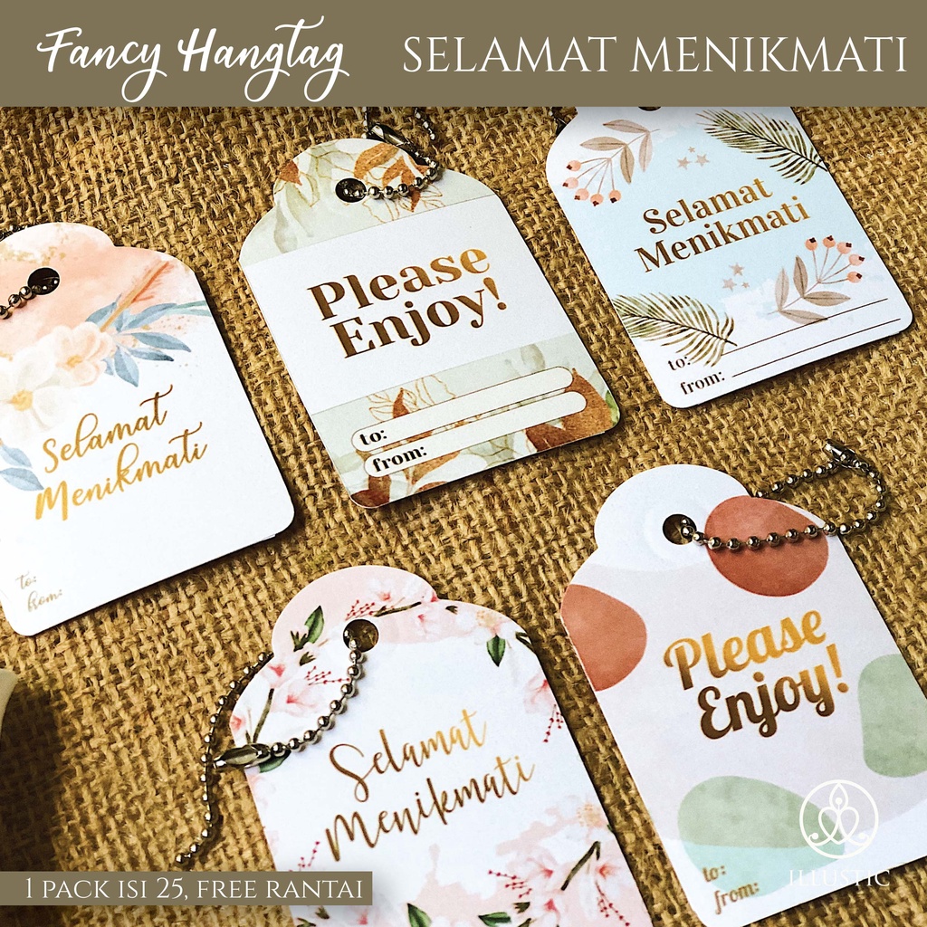 Jual Hangtag Selamat Menikmati Kartu Ucapan Selamat Menikmati Untuk Hampersfree Rantai Isi 25 2402