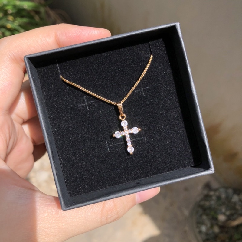 Kalung rantai itali warna gold lapis emas 18K “Yeshua”