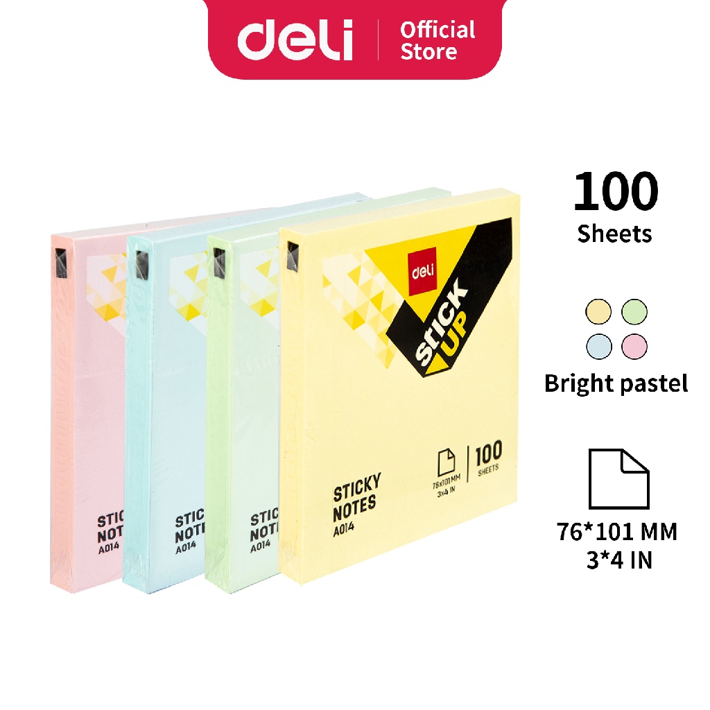 

Deli Memo tempel - Sticky Notes 100 Sheets perekat kuat tahan lama warna neon eye catching EA01403