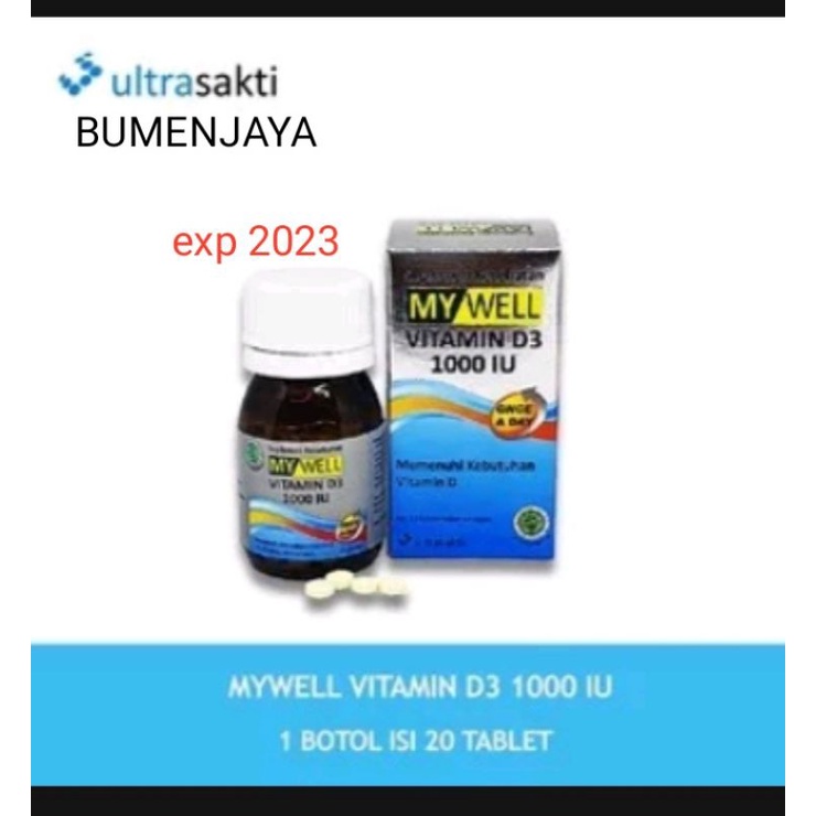 My well vitamin d3 1000 iu original per botol isi 20 mirip prove D3