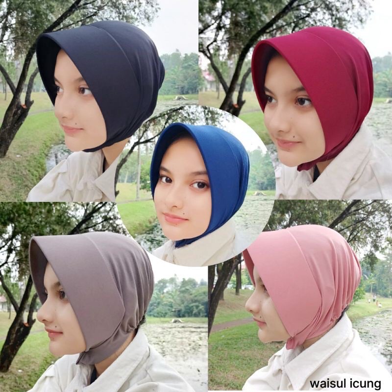 DALEMAN JILBAB HIJAB INNER CIPUT TOPI MARSHA NON CEPOL BAHAN JERSEY PAD ANTEM ANTI LETOY TEMBEM ADEM