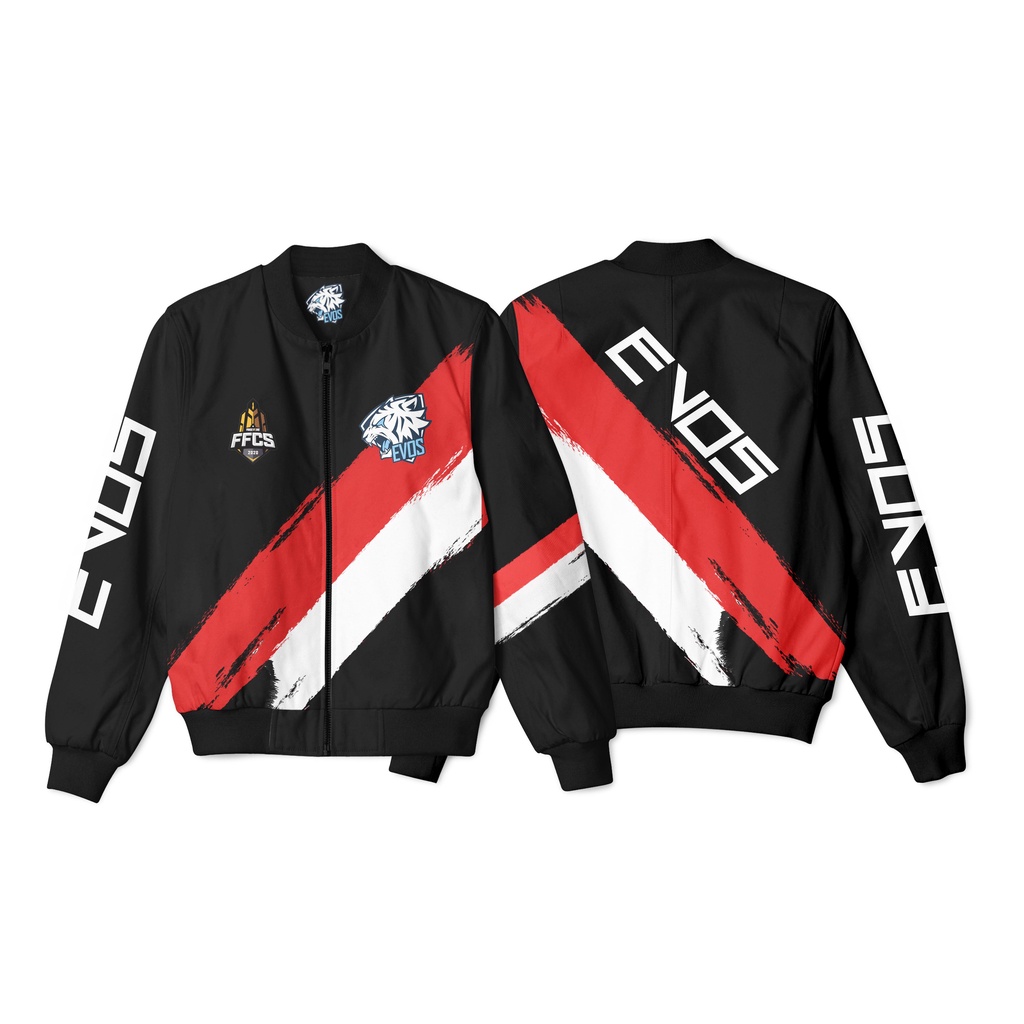 JAKET BOMBER GAME E-SPORT EVOS FREE FIRE CHAMPIONSHIP FFCS