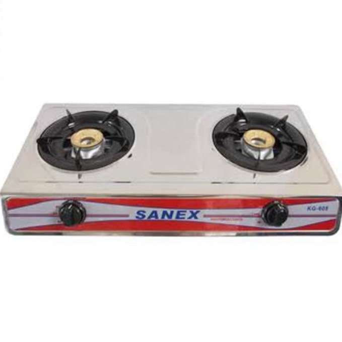 SANEX Kompor Gas 2 Tungku K608S SKG822 / Paket Kompor Selang Regulator Sanex Stainless Steel