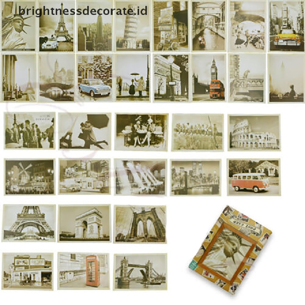 [birth] 32pcs travel postcard vintage landscape building photo picture poster post cards [ID]