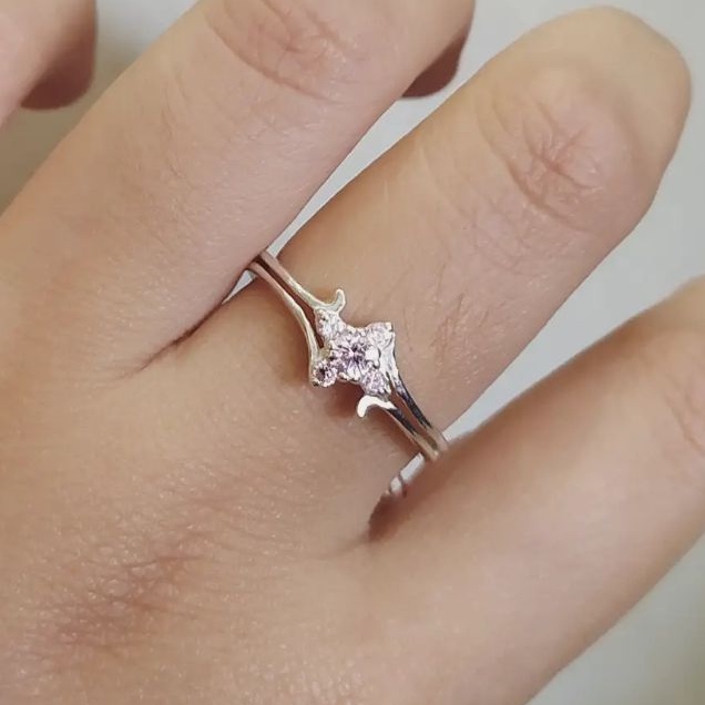 Cincin Perak Murni 925% permata zirkon