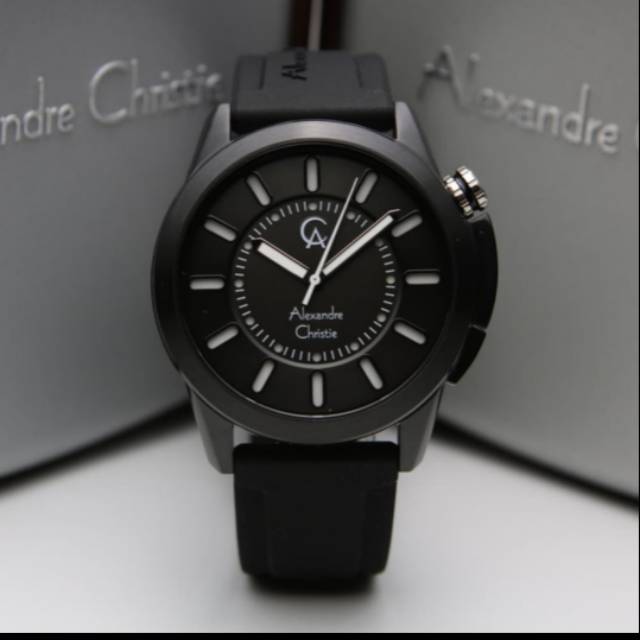 ALEXANDRE CHRISTIE AC8632 BLACK LIST SILVER RUBBER PRIA+LIGHT.ORIGINAL GARANSI RESMI 1 TAHUN