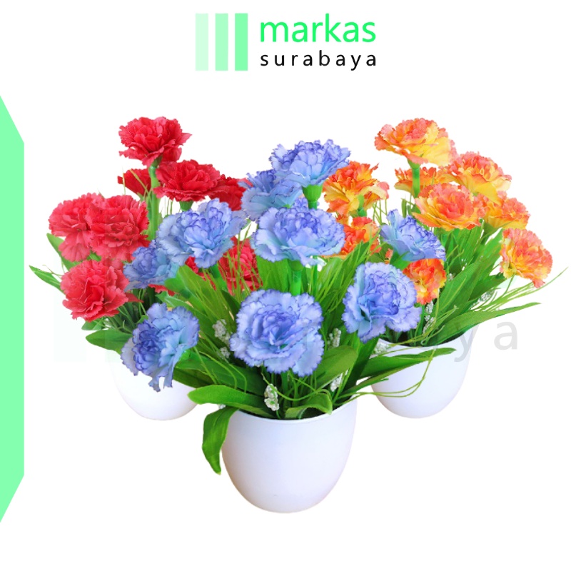 MARKAS PT19 Pot Tanaman Hias Bunga Hias Plastik Ornamen Pot Bongsai Artificial Flower Decoration