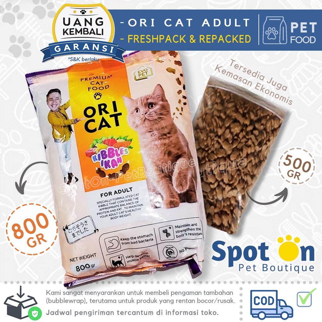 Ori Cat Adult Freshpack 800 Gr Tuna &amp; Salmon | Repack 500gr Tersedia | Oricat Makanan Kering Kucing Dewasa