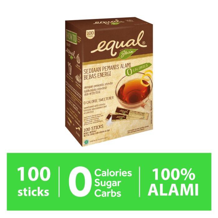 Equal Naturals Stevia - Pemanis Stevia Nol Kalori 100 sticks