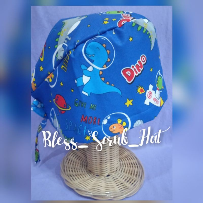 Topi Bedah / Nurse Cap/ Sugical cap/ Topi Motif/ Dino