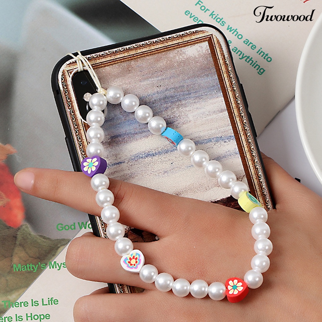 Twowood Strap Pergelangan Tangan Motif Buah Bahan Polymer Clay Untuk Aksesoris Handphone