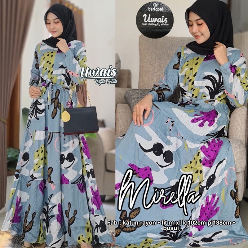 [READY]PAKAIAN MUSLIM WANITA/TERUSAN MUSLIM WANITA/GAMIS WANITA/ABAYA WANITA MIRELLA BY UWAIS