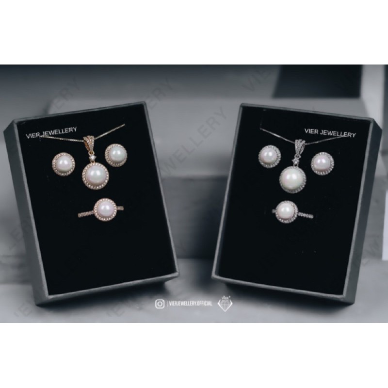 Vier Jewellery Wynn Edition Set 8586 / Set Perhiasan Mutiara Zirconia AAA+