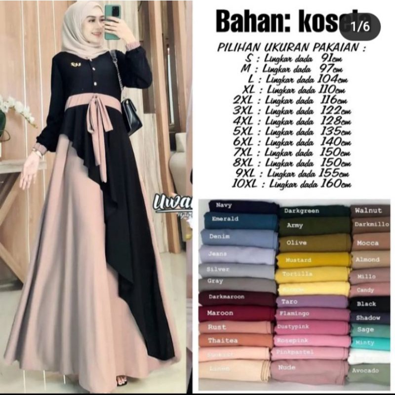 baju lebaran gamis uwais jumbo bigsize