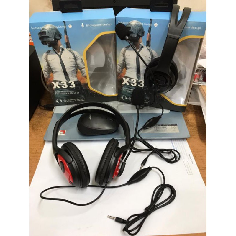 Headset Headphone Gaming G-Listen E-H6108 / X33 Stereo Headphone Bando Pubg