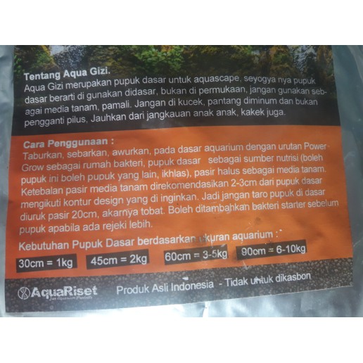 pupuk dasar aquascape