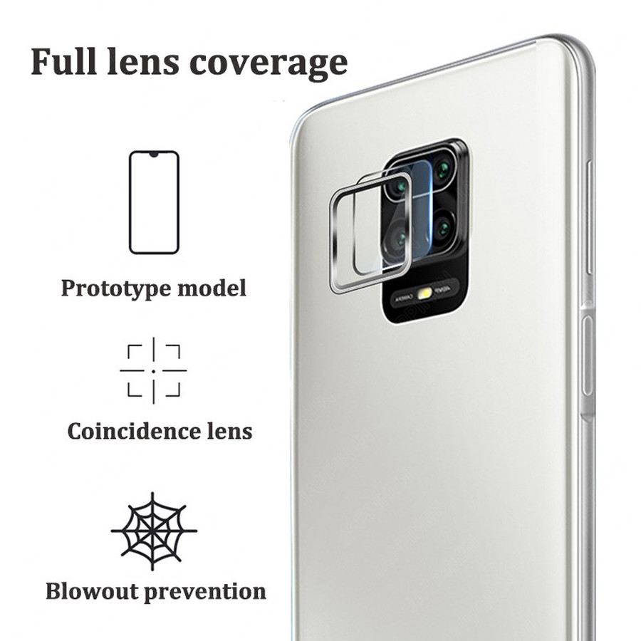 Camera Back Lens Metal Ring And Clear Tempered Glass Film Protective Cover for Xiaomi Redmi Note 9/9S/9 Pro/9 Pro Max