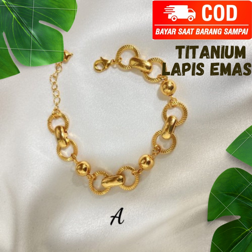 Gelang Rantai Gelang Wanita Lapis Emas Gelang Titanium rantai cod