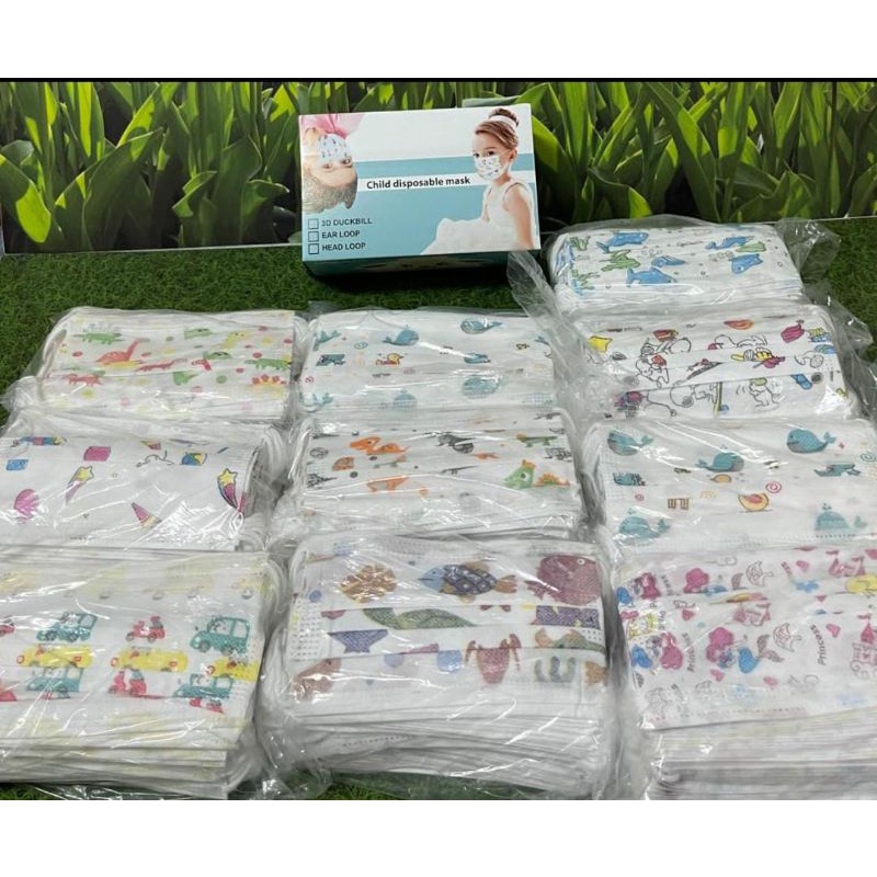 MASKER EARLOP ANAK 3PLY MOTIF ISI 50PCS