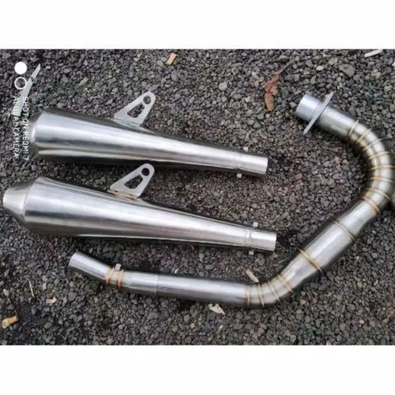 KNALPOT JAPSTYLE STAINLESS (INLET 32/50) FU SONIC CBR TIGER VIXION GL MEGAPRO MX DLL