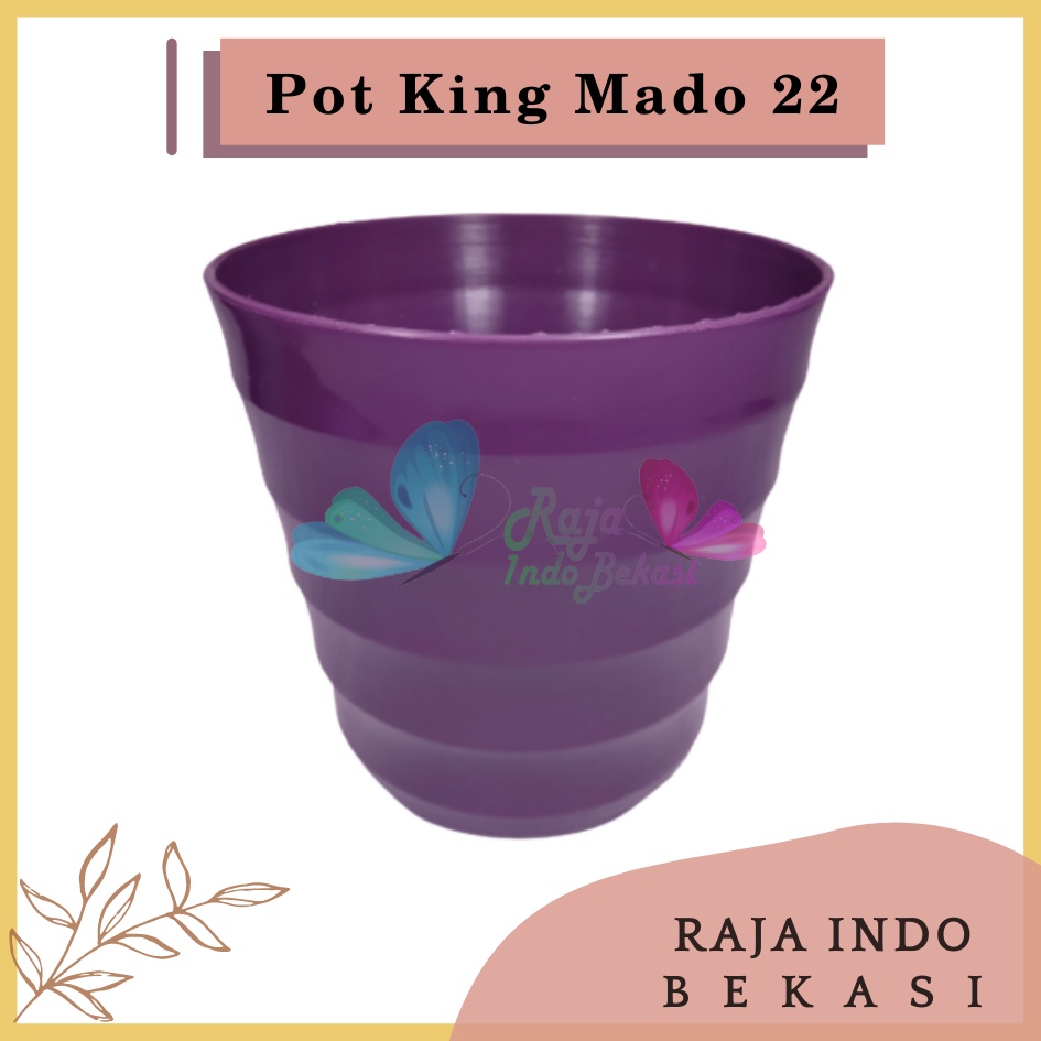 RAJAINDOBEKASI Pot King Mado 22 Putih Ungu Transparan Hijau Tosca Biru Pink Hitam Pastel Da 18 Cm Pot Plastik Murah Lucu Pot Mado Lovenia 10 12 18 22 27