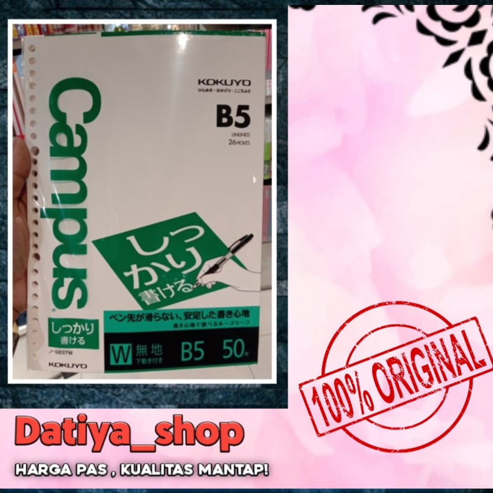

Kokuyo campus loose leaf B5 polos isi 50