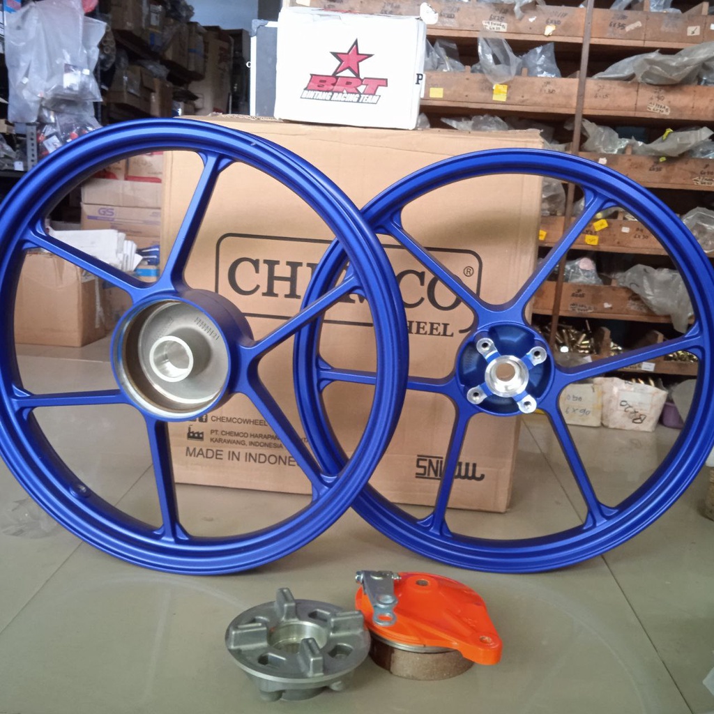 Velg BRT Chemco Jupiter Z warna biru set tlapukan & nap ger